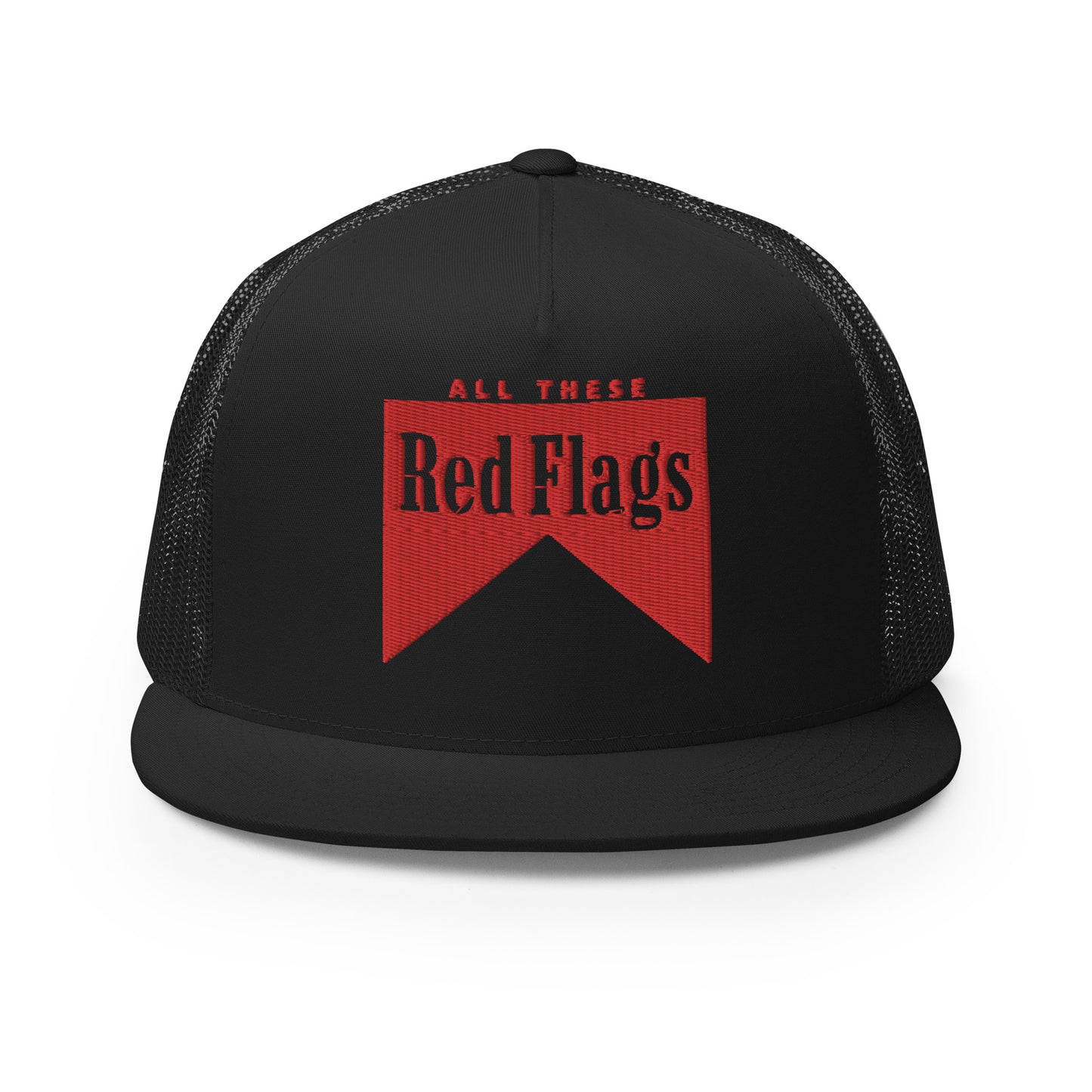 Red Flags Snapback - Red Embroidery