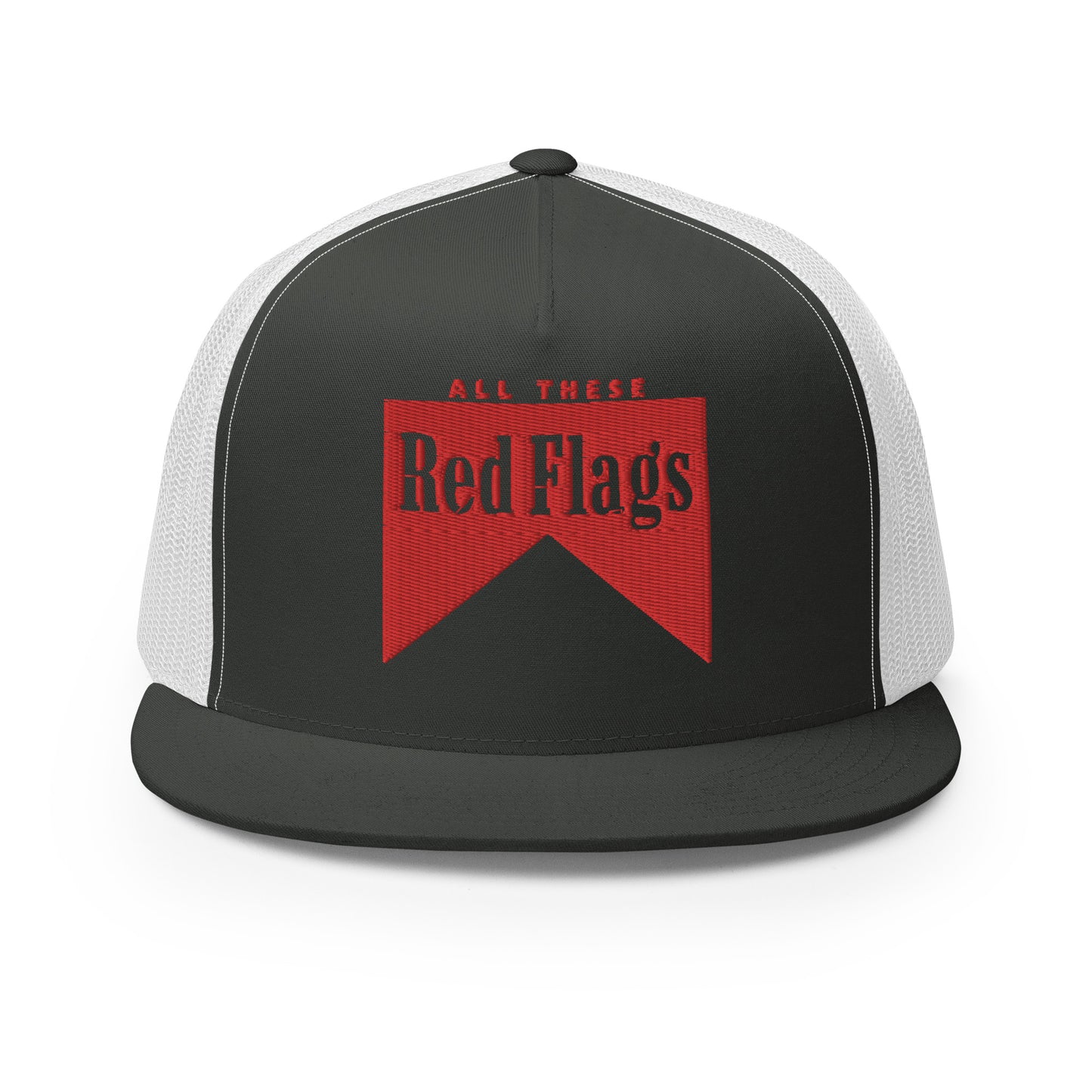 Red Flags Snapback - Red Embroidery