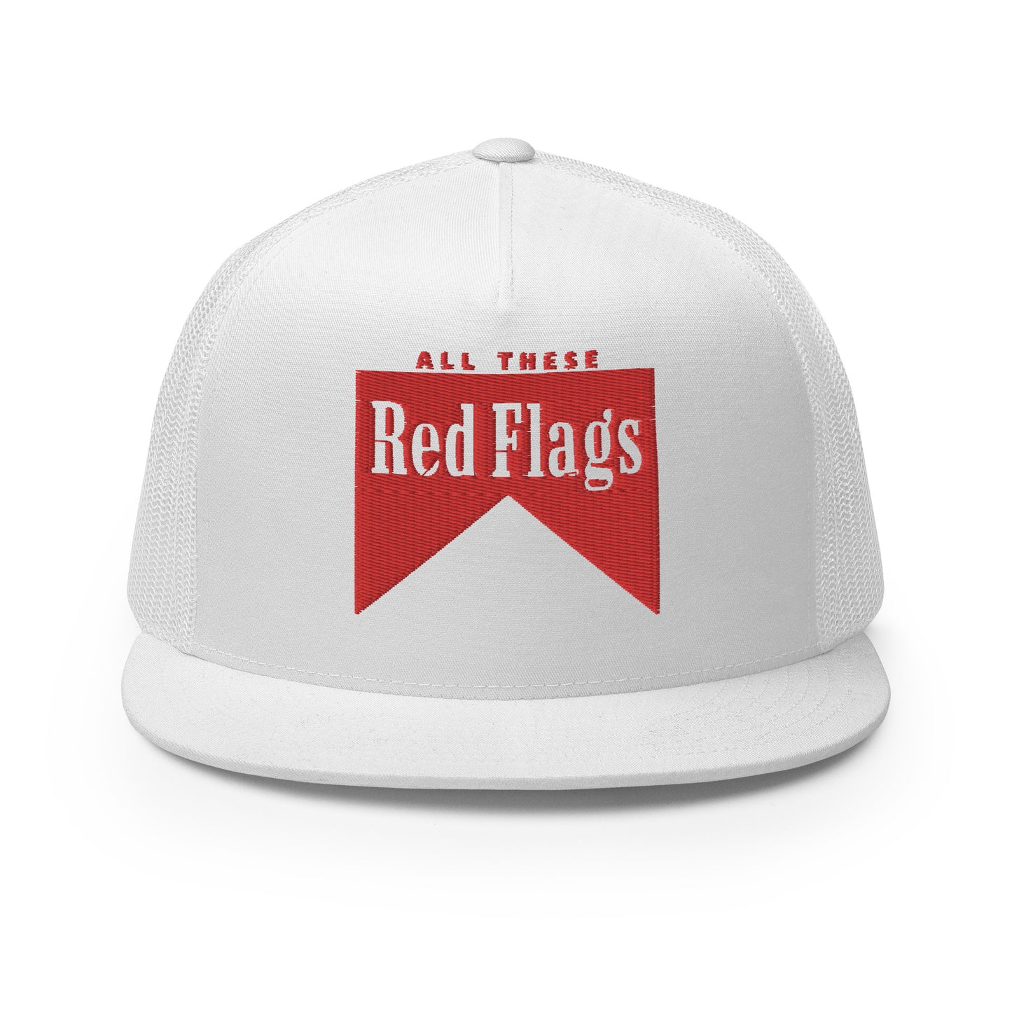 Red Flags Snapback - Red Embroidery