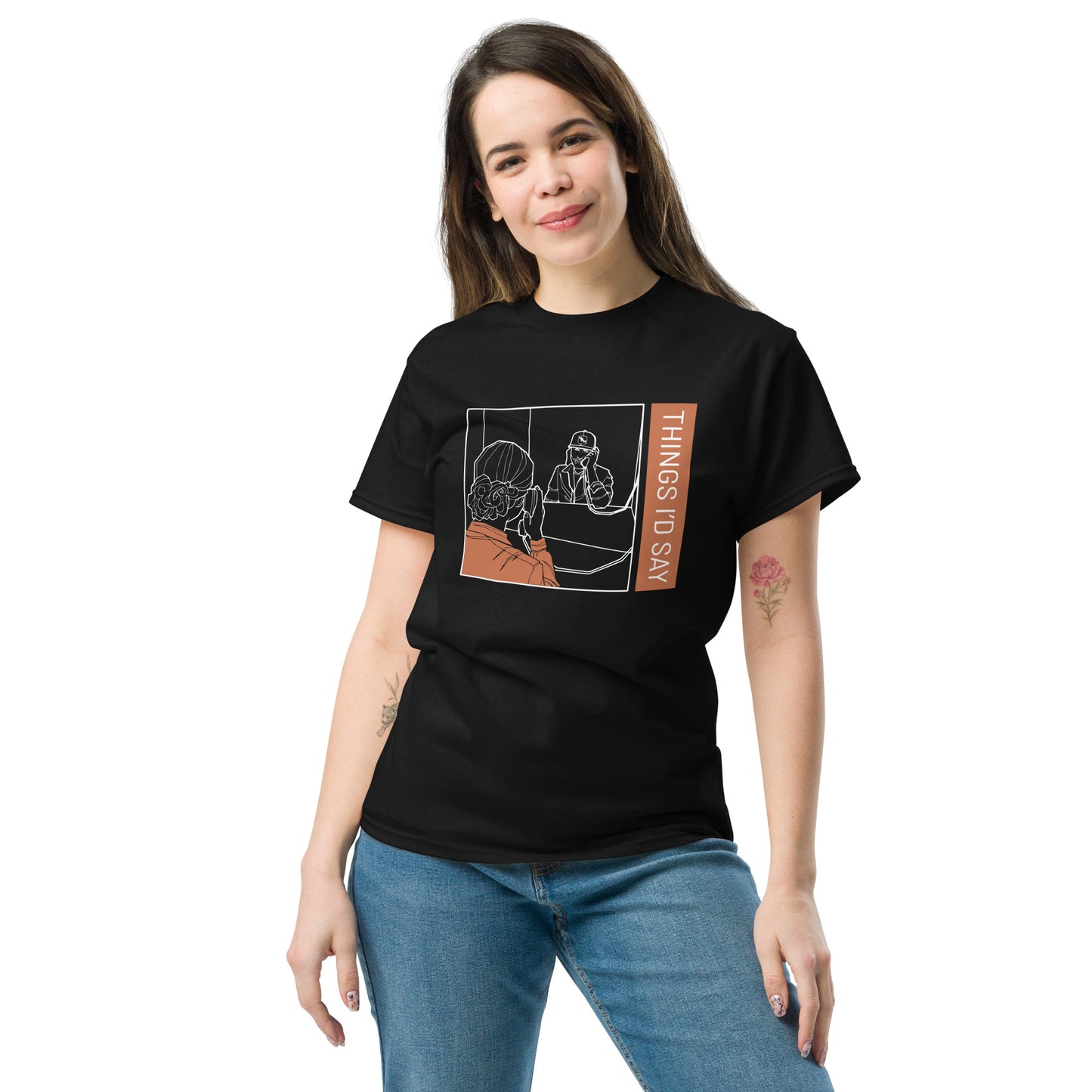 Things I'd Say Tee Shirt - Black/Navy