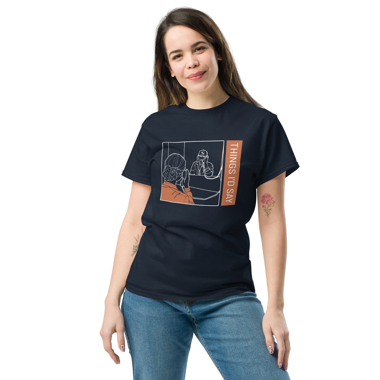 Things I'd Say Tee Shirt - Black/Navy