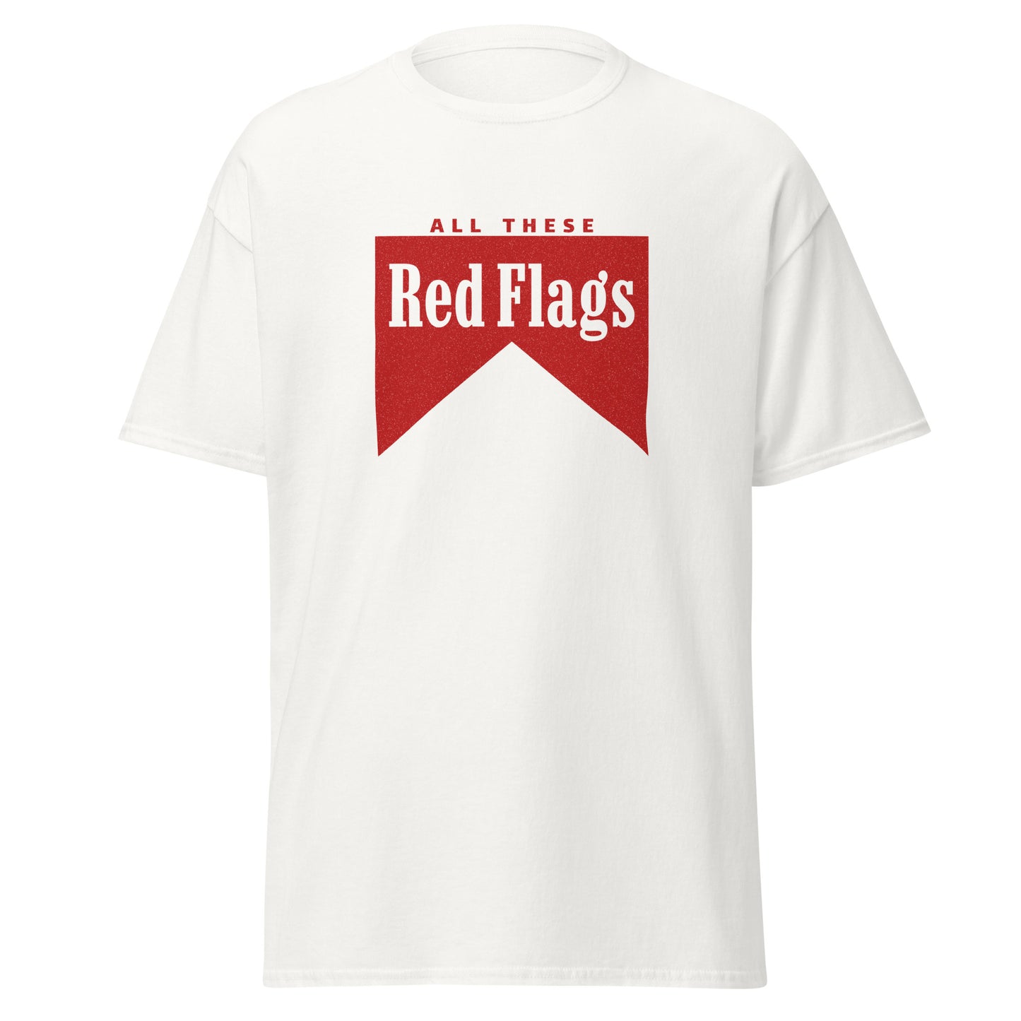Red Flags Tee Shirt - White/Natural/Black