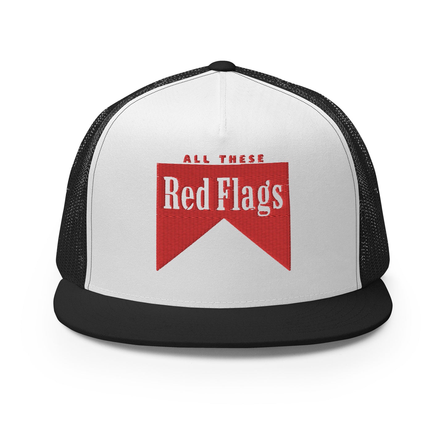 Red Flags Snapback - Red Embroidery