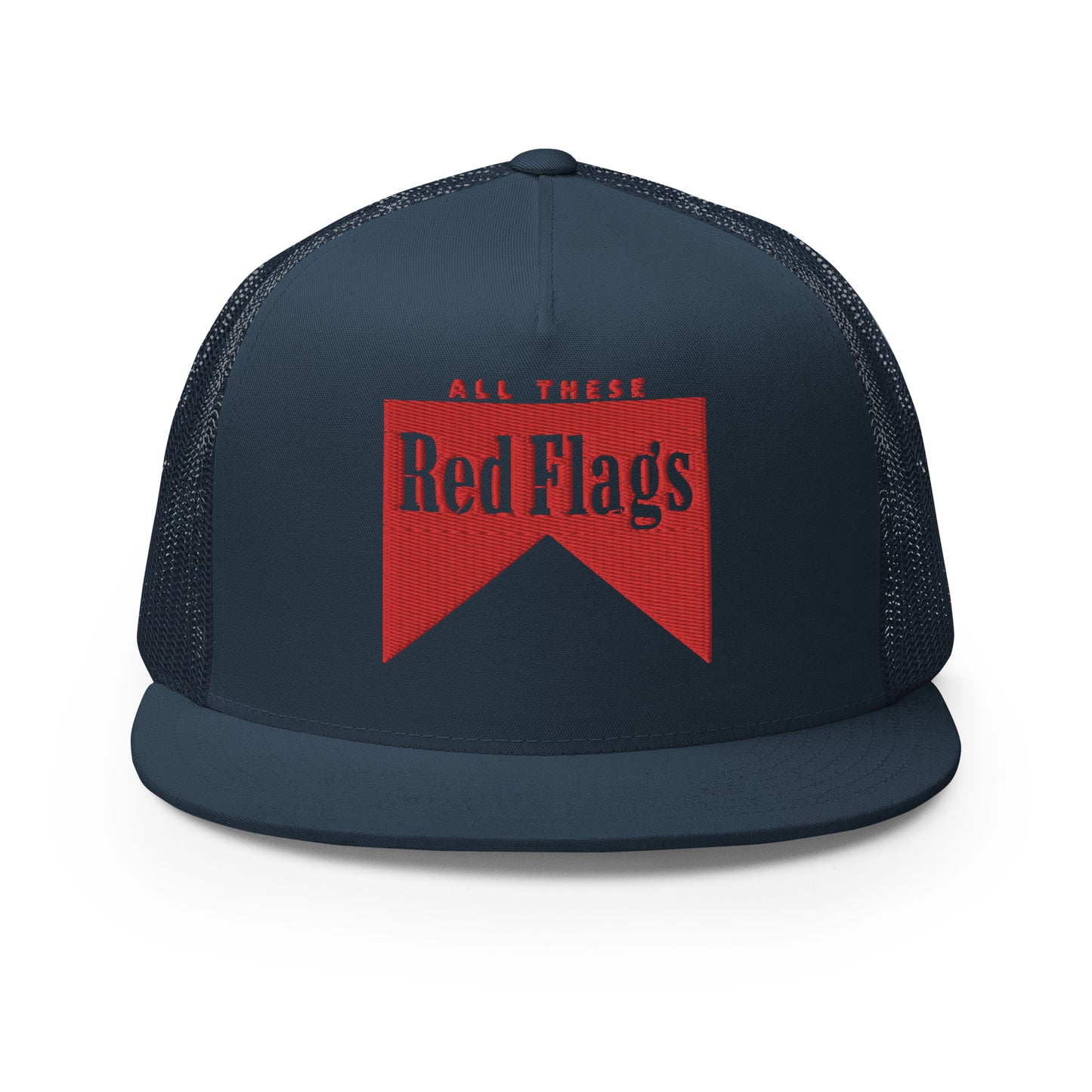 Red Flags Snapback - Red Embroidery