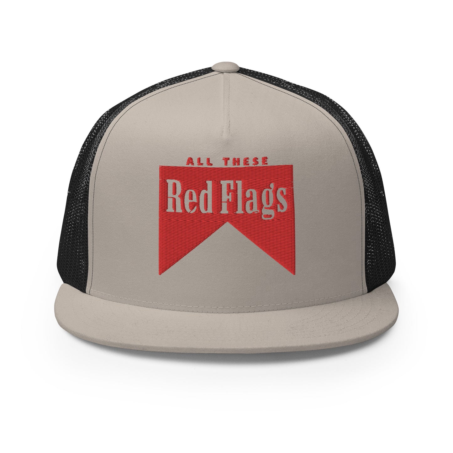 Red Flags Snapback - Red Embroidery